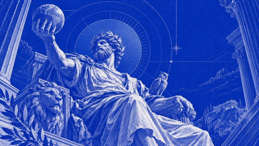 Classical Archival Engraving — Sovereign Universal Standard (Zeus)